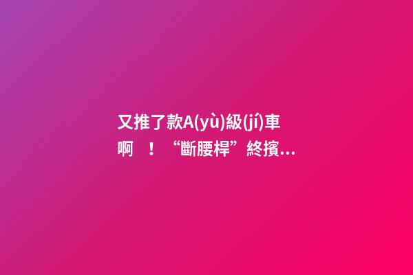 又推了款A(yù)級(jí)車啊！“斷腰桿”終擯棄，現(xiàn)代這款很帥的三廂或8萬(wàn)起？